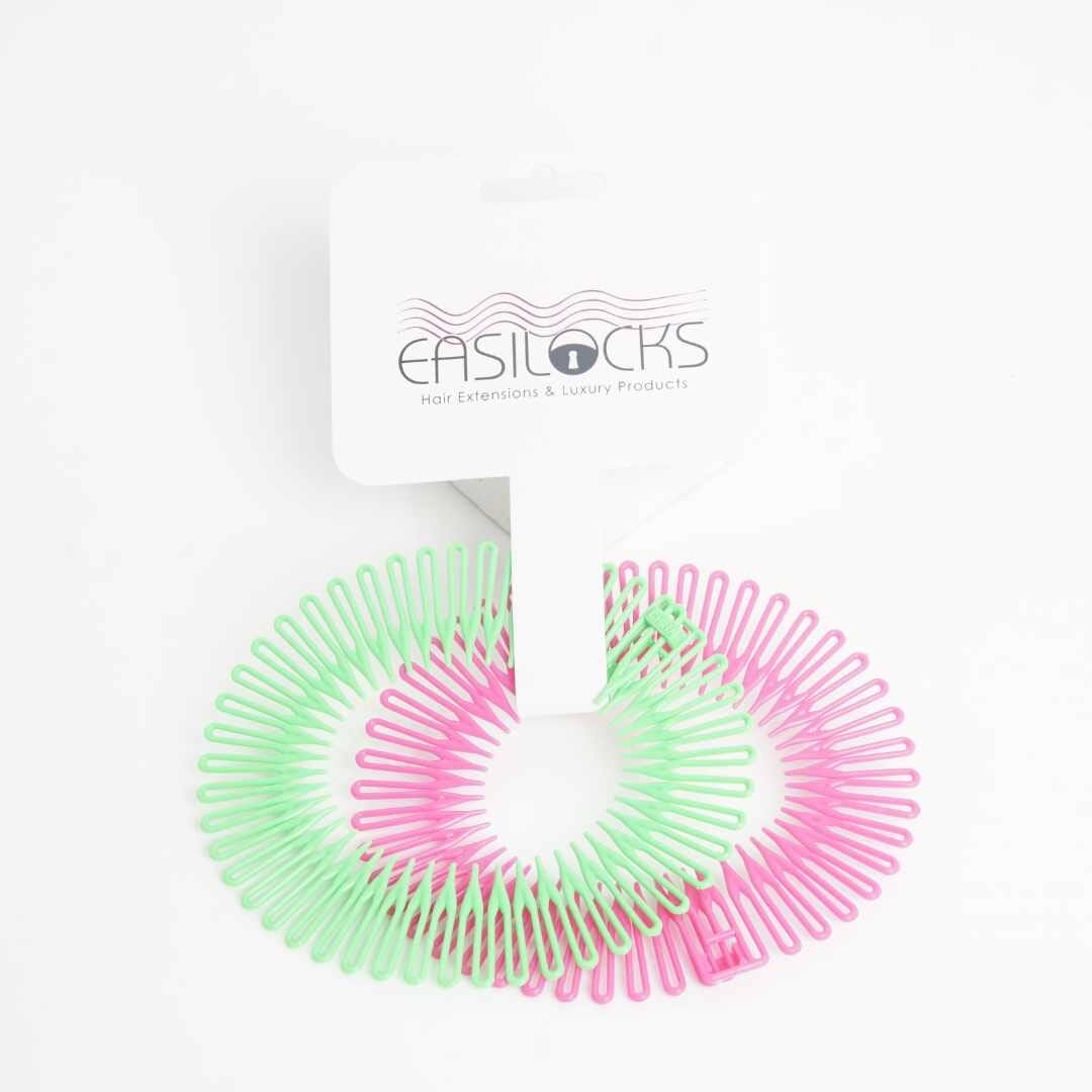 Stretch Colour Headband Pink & Green Accessories Easilocks 