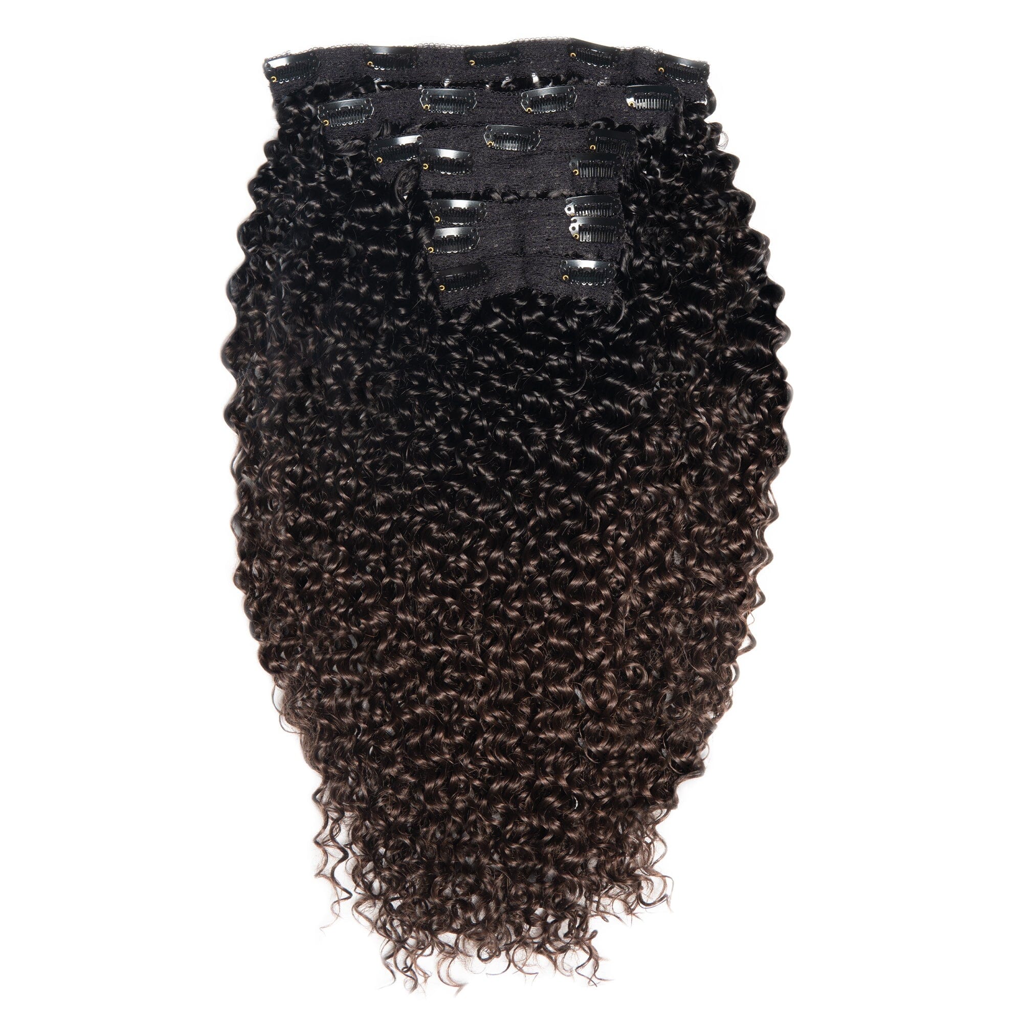 Easilocks 15" Kinky Curly Clip In Extensions - Dark Brown Ombre Clip In Hair Extensions Easilocks 