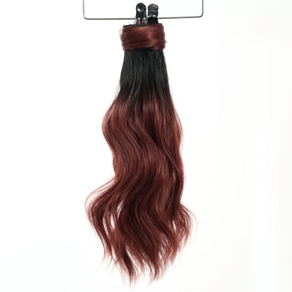 14 inches Wavy Ponytail Clip In Ponytails Easilocks Cherry Bomb 