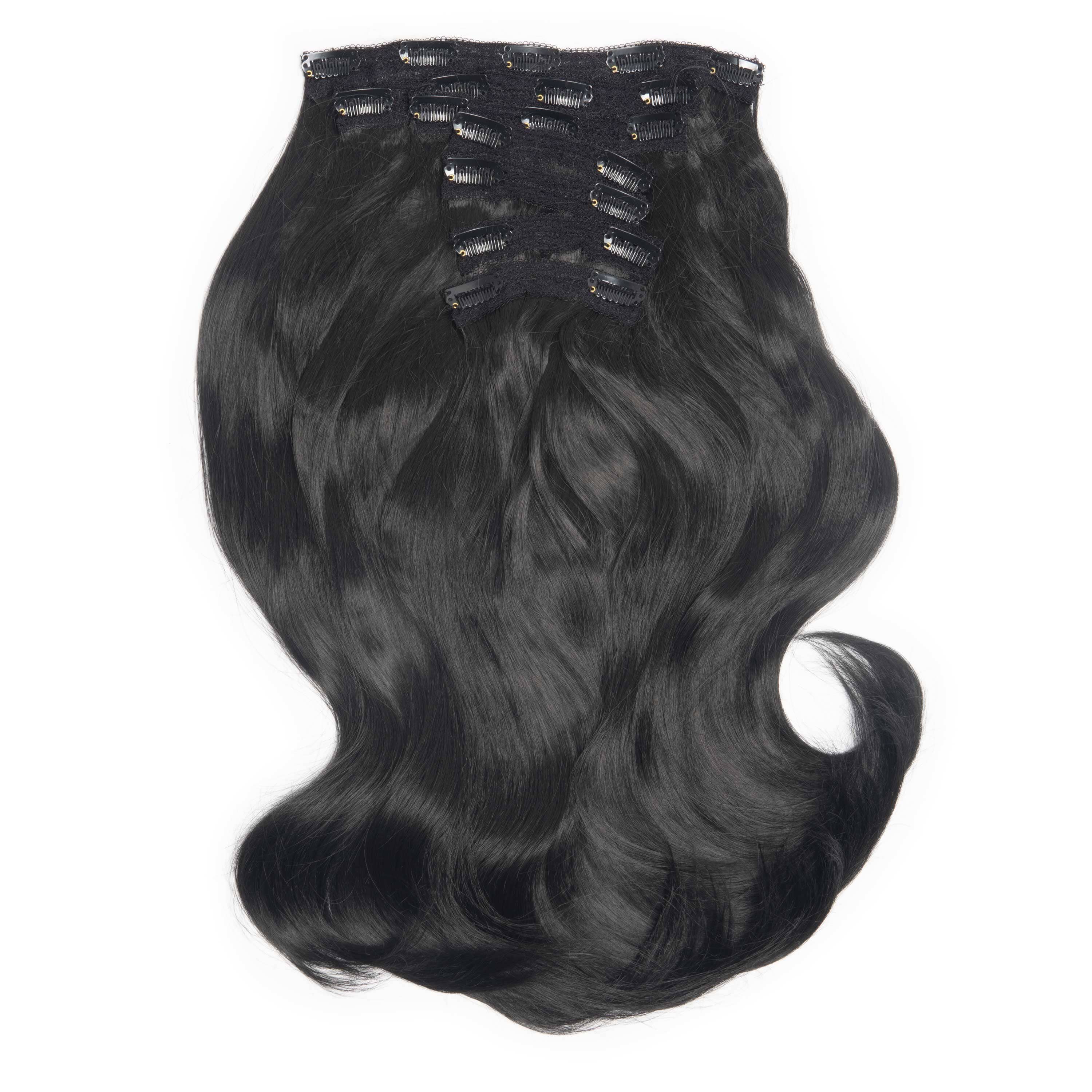 20" Volume Bouncy Clip In Hair Extensions Bouncy Clip In Hair Extensions Easilocks Ebony ( Pre - Order ) 