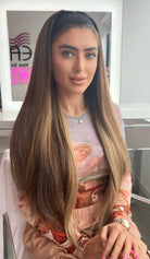 KAZ X Easilocks 29" Silky Straight Headband Wig Clip In Hair Extensions Easilocks Mocha Balayage 