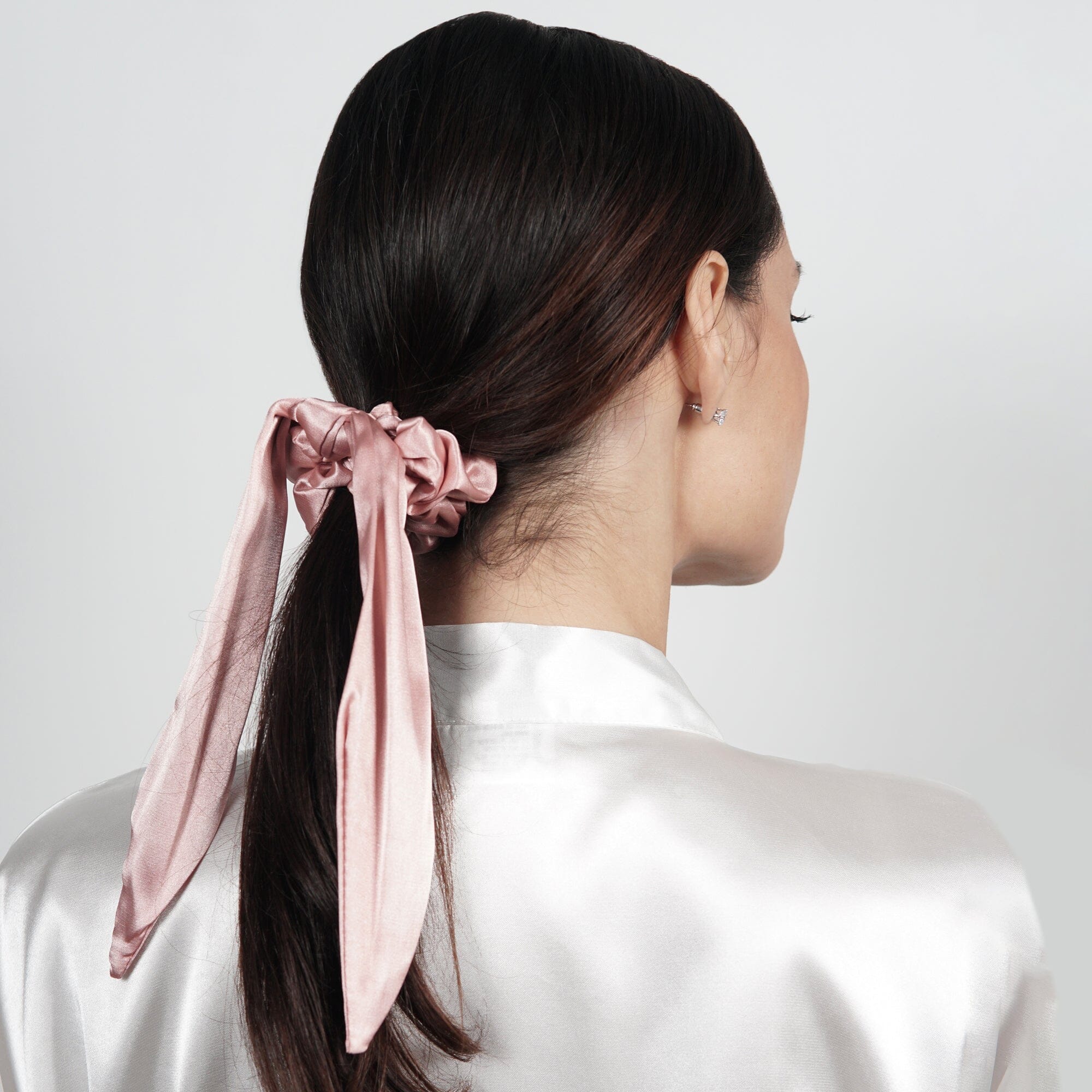 Satin Ribbon Scrunchie (Long) (7129682411715)