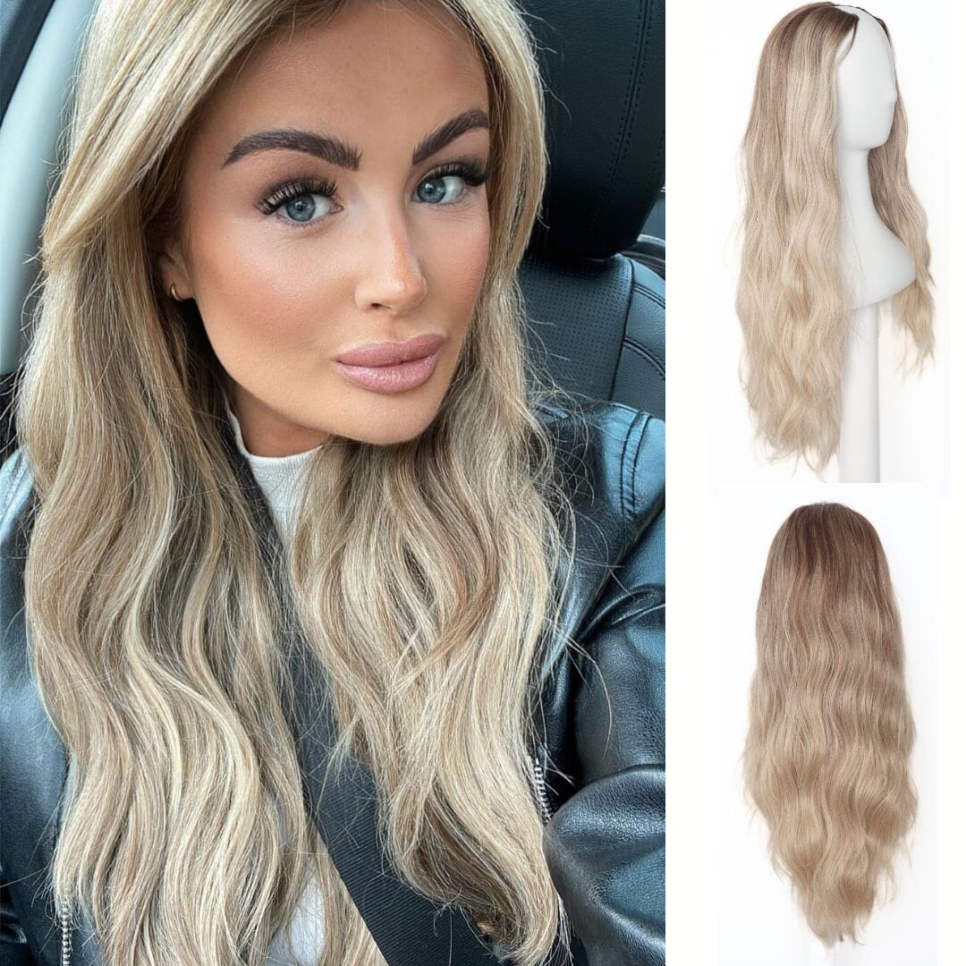 The Loose Wave HD Fibre 24" Lace U Part Wig U Part Wigs Easilocks Biscuit Balayage ( PRE ORDER ) 