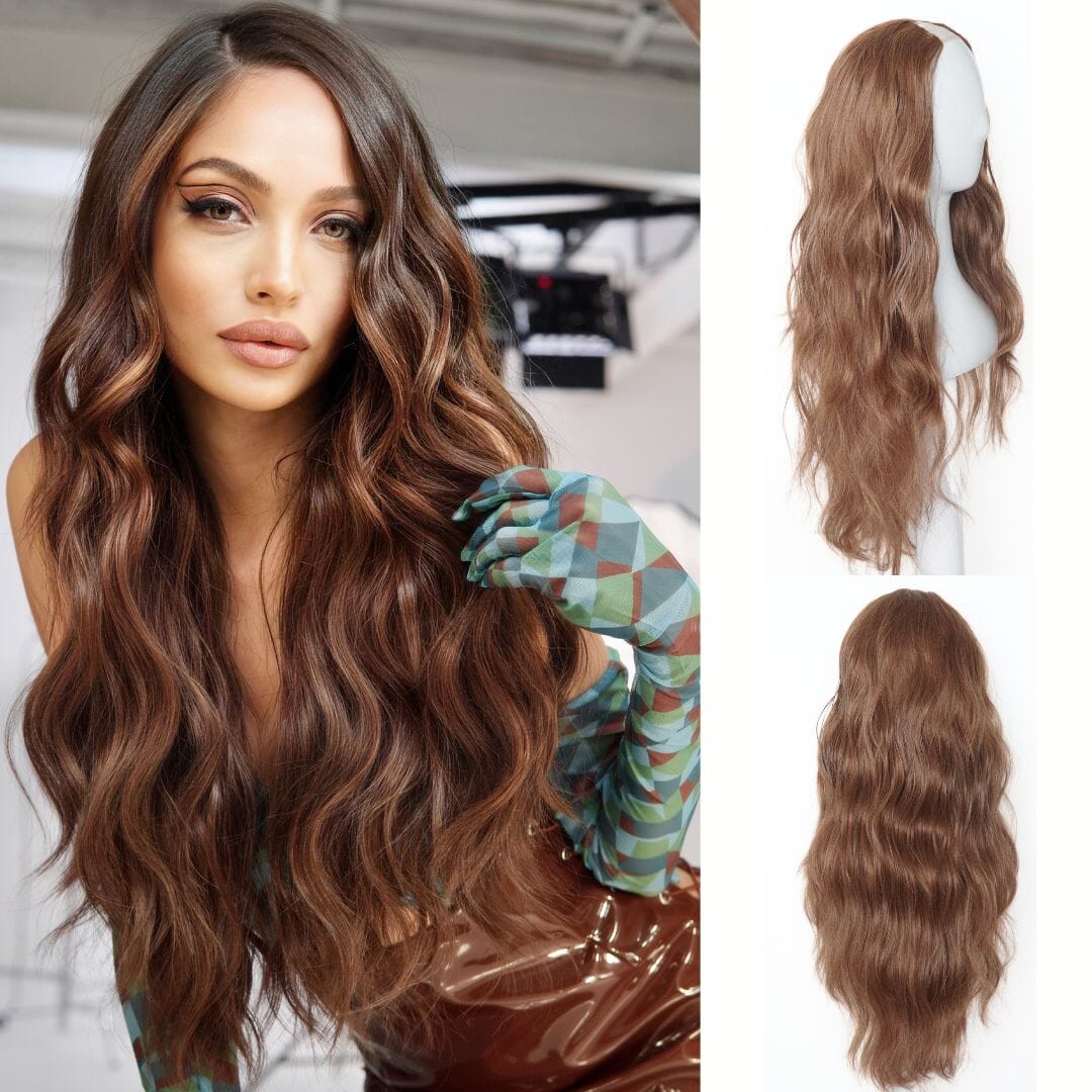 The Loose Wave HD Fibre 24" Lace U Part Wig U Part Wigs Easilocks Butterscotch 