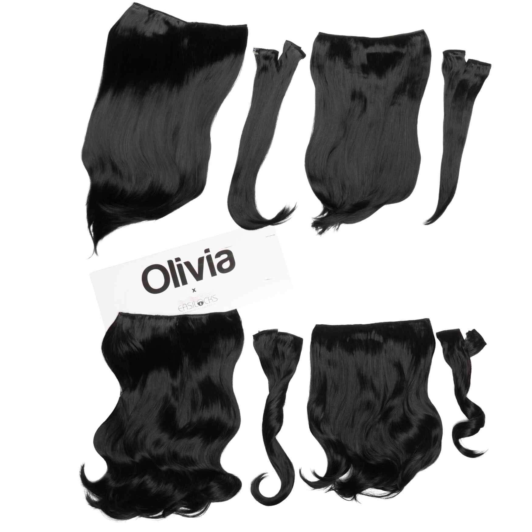 Olivia X Easilocks Straight & Wavy Full Collection Olivia X Easilocks Easilocks Ebony 