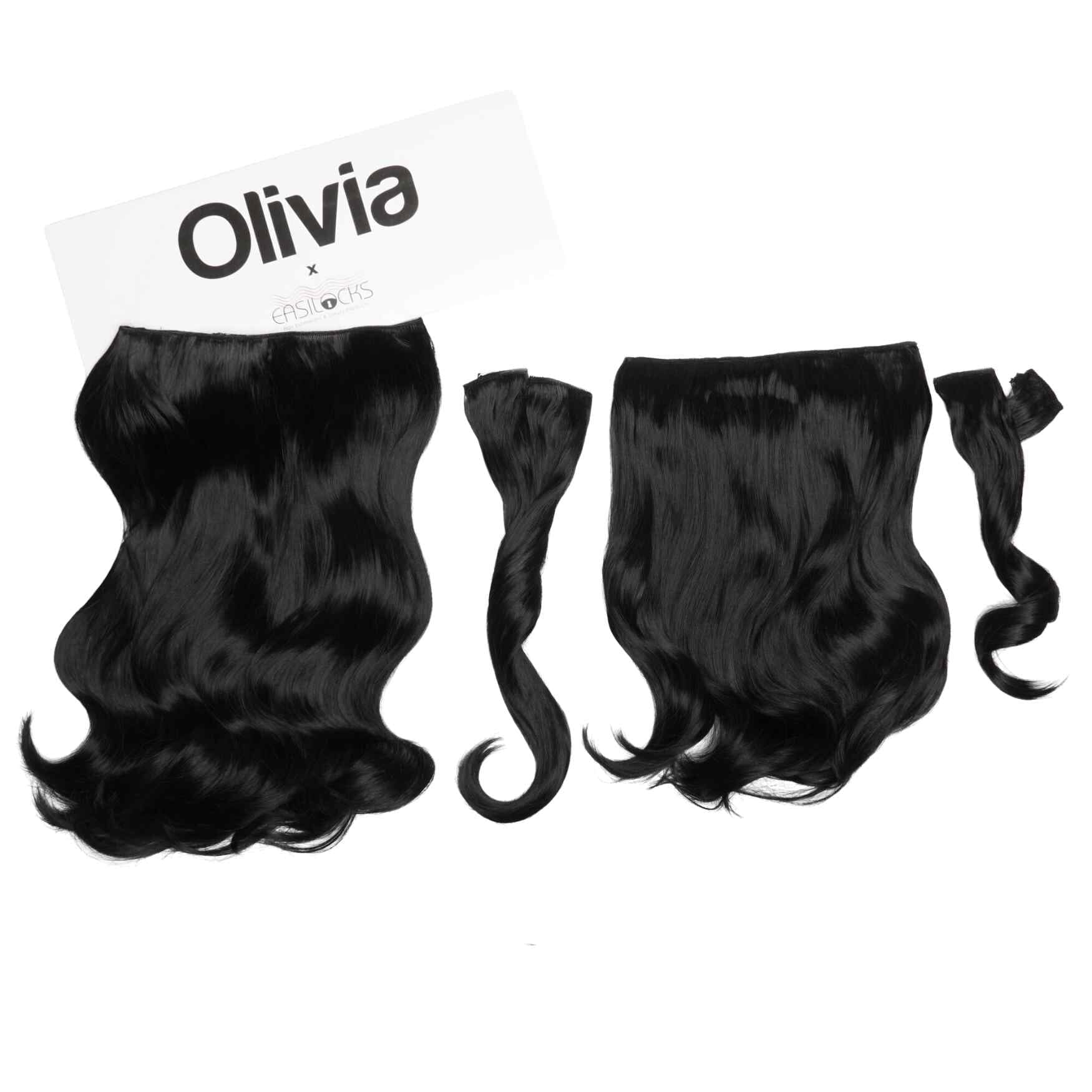 Olivia X Easilocks Wavy Collection Olivia X Easilocks Easilocks Ebony 