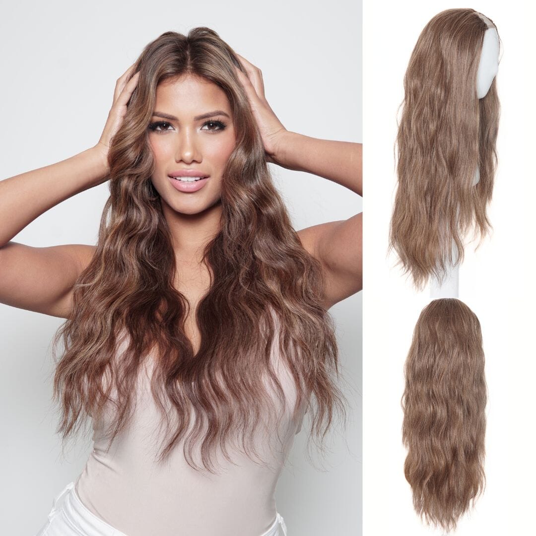 The Loose Wave HD Fibre 24" Lace U Part Wig U Part Wigs Easilocks Fudge Brownie 