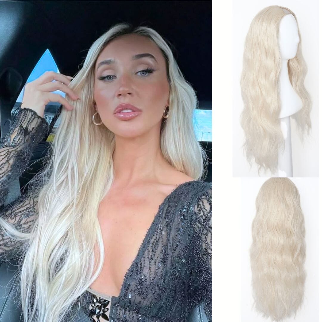 The Loose Wave HD Fibre 24" Lace U Part Wig U Part Wigs Easilocks Ice Blonde ( PRE ORDER ) 