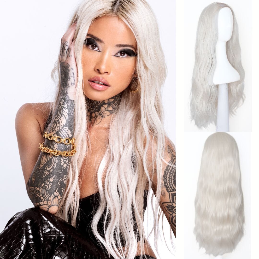 The Loose Wave HD Fibre 24" Lace U Part Wig U Part Wigs Easilocks Platinum 