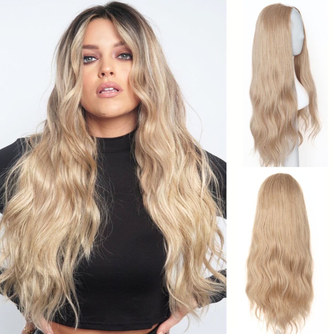 The Loose Wave HD Fibre 24" Lace U Part Wig U Part Wigs Easilocks Sand & Vanilla 